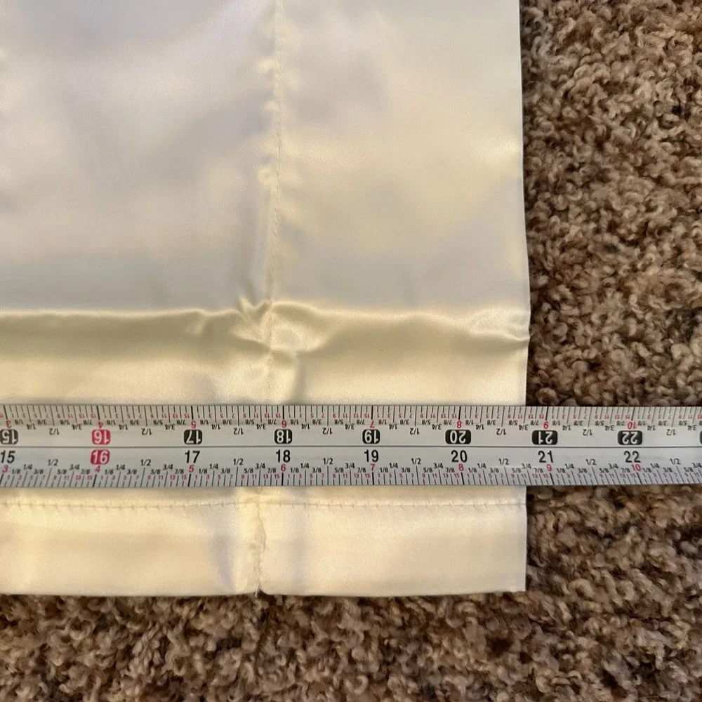 Vintage Satin‎ Shiny Curtain Valance Ivory Long 82